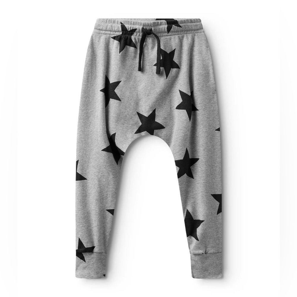 Nununu Star Baggy French Terry Sweatpants Gray NWT